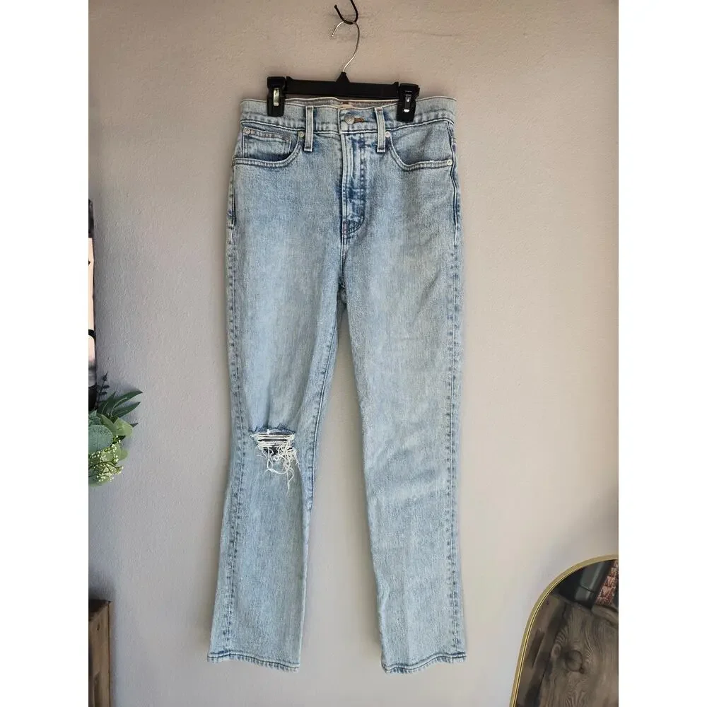 Madewell The Perfect Vintage Crop Jean Light‎ Wash Distressed High Rise 26